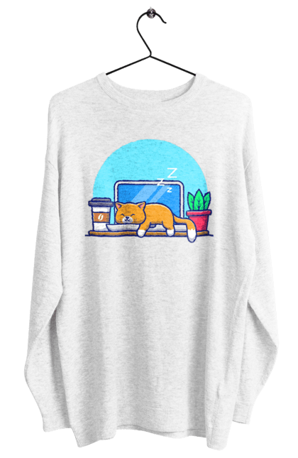 Світшот жіночий з принтом "Кіт програміст". Angular, c, css, html, it, javascript, jquery, php, python, react, svelt, vue, айтишник, айті, гумор, код, кодувати, прогер, програміст, програмісти, ти ж, ти ж програміст, тиж програміст. 2070702