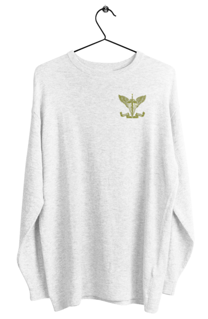 Світшот жіночий з принтом "Десантно штурмові війська України". Армійська, військова, емблема, мілітарі, хакі. 2070702