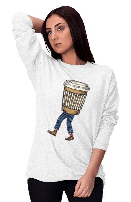 Світшот жіночий з принтом "Людина Кава". Кава. 2070702