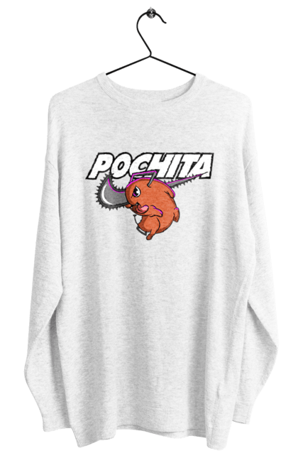 Women's sweatshirt with prints Chainsaw Man Pochita. Anime, chainsaw man, demon, manga, pochita, shonen. 2070702