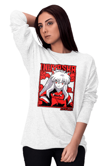 Світшот жіночий з принтом "Inuyasha". Anime, inuyasha, manga, rumiko takahashi, аніме, демон охоронець, манга, руміко такахасі. 2070702