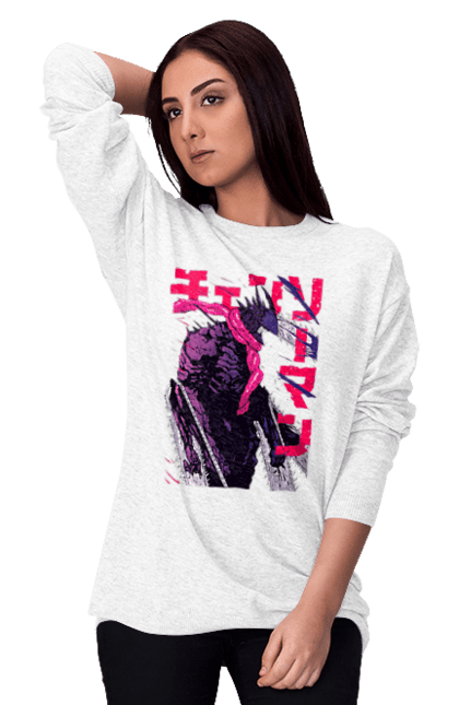Women's sweatshirt with prints Chainsaw Man. Anime, chainsaw man, demon, denji, manga, pochita, shonen. 2070702