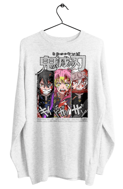 Women's sweatshirt with prints Demon Slayer Obanai Mitsuri Tengen. Anime, demon slayer, iguro, kimetsu no yaiba, manga, mitsuri, obanai, tengen. 2070702