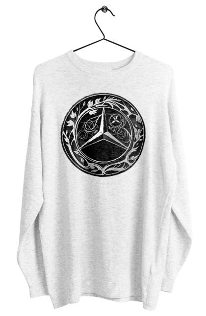 Світшот жіночий з принтом "Mercedes Benz Лого Арт". Авто, автомобіль, логотип мерседес, машини, мерс, мерседес. 2070702