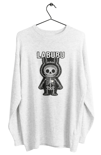 Світшот жіночий з принтом "Лабубу". Анатомія, кістки, лабубу, миложутко, мінімалізм, рентген, серце` що світиться, скелет, череп, чорнобіле. 2070702