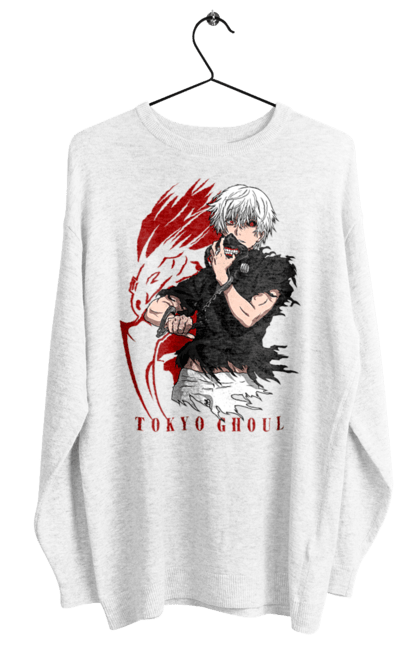 Світшот жіночий з принтом "Токійський гуль". Kaneki ken, tokyo ghoul, аніме, драма, жахи, канеки кен, канекі кен, манга, токійський гуль, фантастика. 2070702