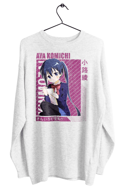 Women's sweatshirt with prints Kiniro Mosaic Aya Komichi. Anime, aya komichi, gold mosaic, kiniro mosaic, kinmoza, manga. 2070702