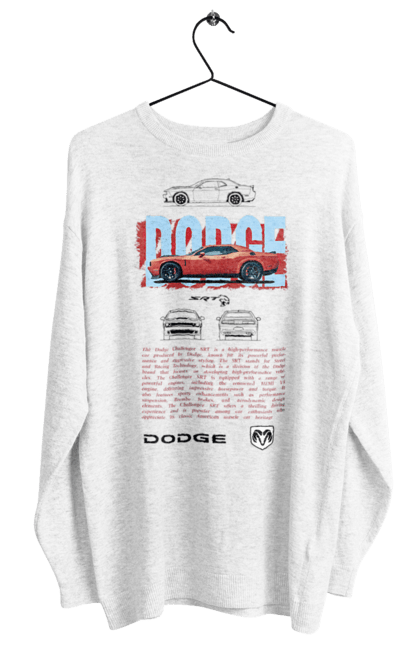 Women's sweatshirt with prints Dodge. Automobile, car, challenger, chrysler, dodge, race. 2070702