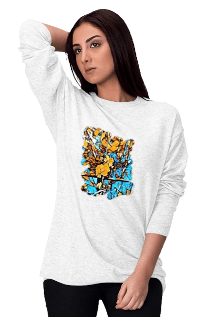 Yellow flowers on a blue background