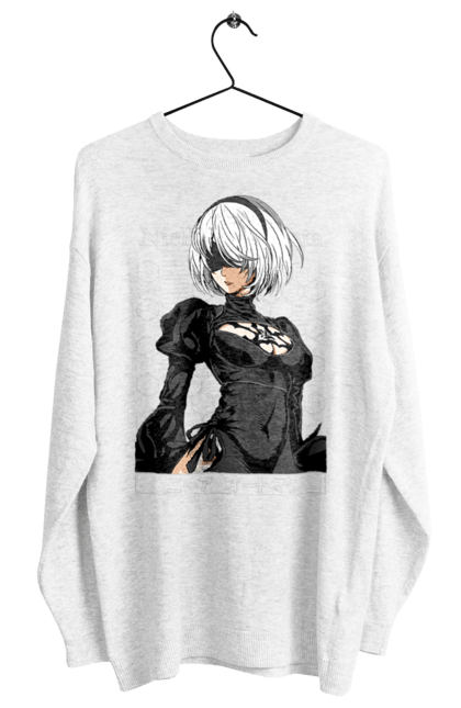 Women's sweatshirt with prints Nier: Automata 2B. Character, executioner, game, nier: automata, platinum games, video game, yorha. 2070702