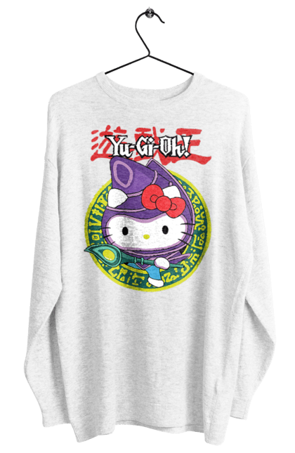 Women's sweatshirt with prints Yu Gi Oh! Hello Kitty. Brand, cat, character, hello kitty, kitten, yu gi oh, yugio. 2070702