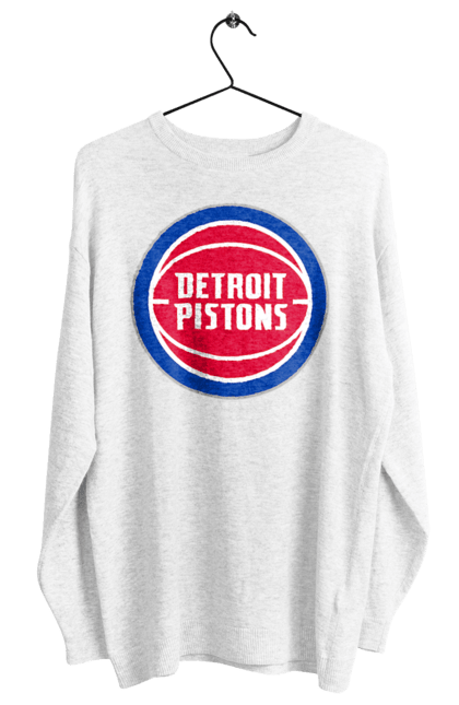 Світшот жіночий з принтом "Detroit Pistons". Баскетбол, нба, спорт, супергліга. CustomPrint.market