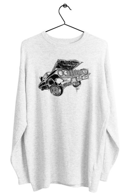 Світшот жіночий з принтом "Автомобіль". Автомобіль, імпала, класика, лоурайдер, шевроле. 2070702