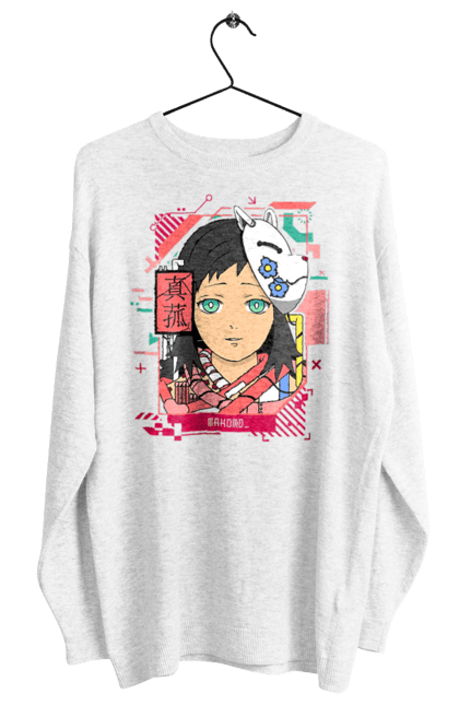 Women's sweatshirt with prints Demon Slayer Makomo. Anime, demon slayer, kimetsu no yaiba, makomo, manga, serial. 2070702