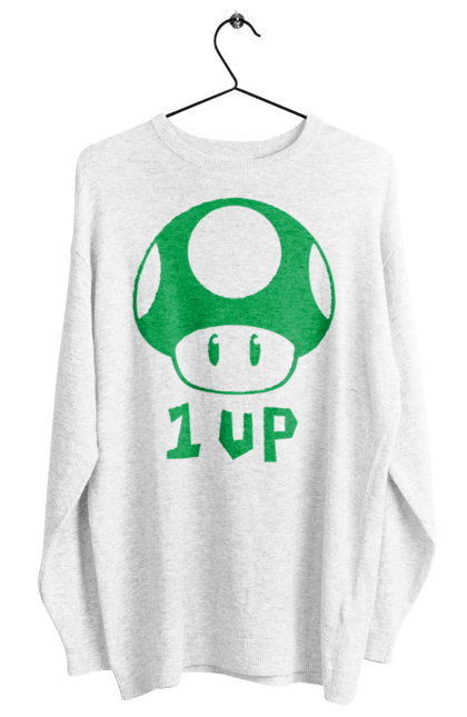 Women's sweatshirt with prints 1UP Mario. Character, game, mario, mario bros, nintendo. 2070702