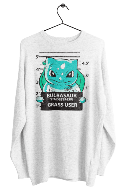 Світшот жіночий з принтом "Покемон Бульбазавр". Bulbasaur, nintendo, pokémon go, аніме, бульбазавр, ігри, покемон. 2070702