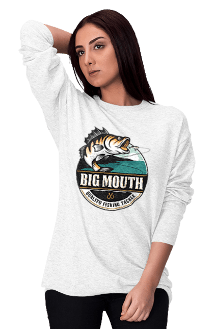 Women`s sweatshirt with prints Fishing. Fish, fisherman, fisherman`s fork, fishing, hobby. 2070702