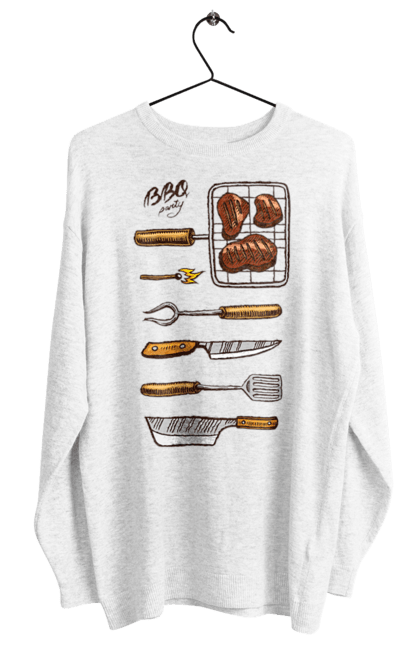 Світшот жіночий з принтом "Барбекю Паті". Барбекю, м`ясо, смажити. 2070702