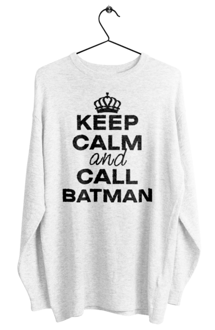 Світшот жіночий з принтом "Keep Calm and Call Batman чорна". Бетмен, з написами, зберігай спокій, меми, популярні, прикольні. 2070702