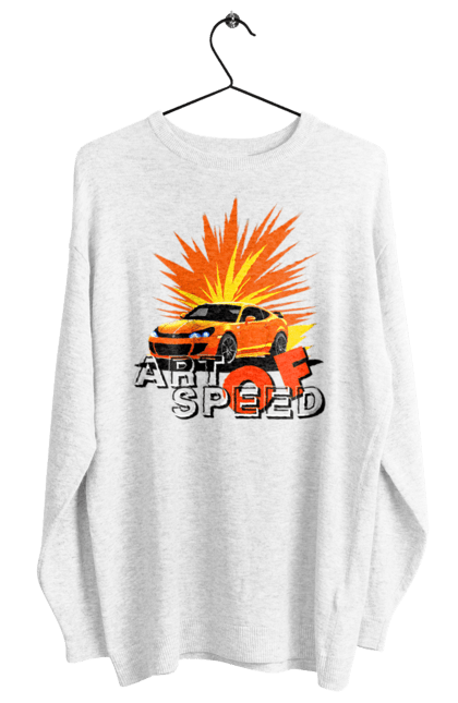 Світшот жіночий з принтом "Мистецтво швидкості". Авто, автомобіліст, автомобіль, водій, швидкість. 2070702