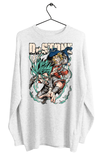 Women's sweatshirt with prints Dr. Stone Senku and Ryuusui. Anime, dr. stone, ishigami, manga, ryuusui, ryuusui nanami, senku, senku ishigami. 2070702