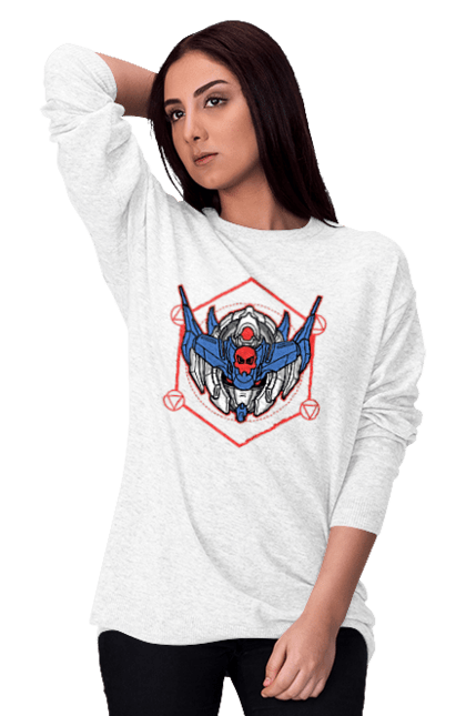 Women's sweatshirt with prints Killer robot head. Cyborg, killer, killer robot, robot, robot head, technique. 2070702