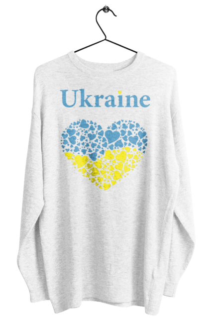 Світшот жіночий з принтом "Ukraine Heart". Прапор, серце, україна. 2070702