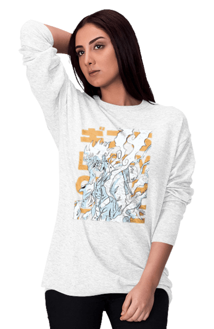 Women's sweatshirt with prints One Piece Luffy. Anime, luffy, manga, monkey de luffy, one piece, pirates. 2070702