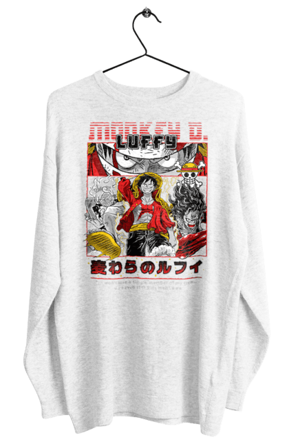 Women's sweatshirt with prints One Piece Luffy. Anime, luffy, manga, monkey de luffy, one piece, pirates. 2070702