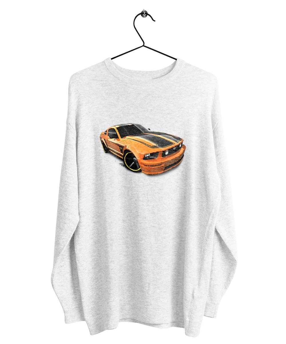 Orange, high speed car