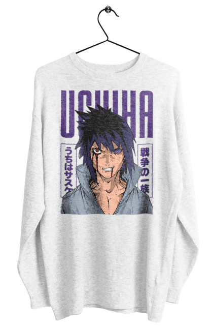 Women's sweatshirt with prints Naruto Sasuke Uchiha. Anime, manga, naruto, sasuke, sasuke uchiha, team 7, team number 7, uchiha. 2070702