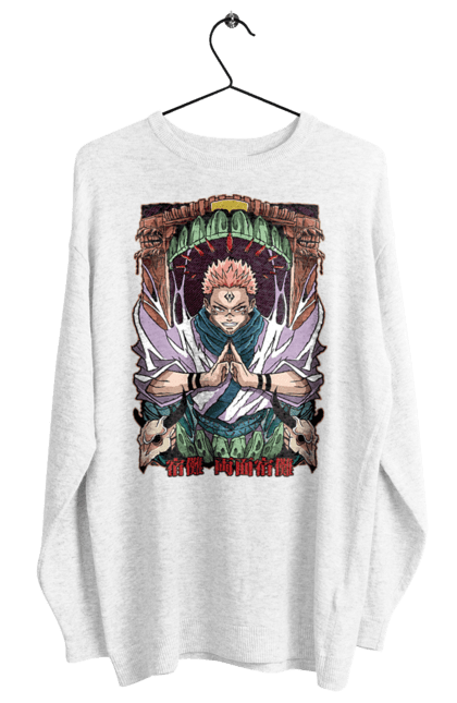 Women's sweatshirt with prints Jujutsu Kaisen Sukuna. Anime, dark fantasy, jujutsu kaisen, magic battle, manga, mystic, sukuna. 2070702