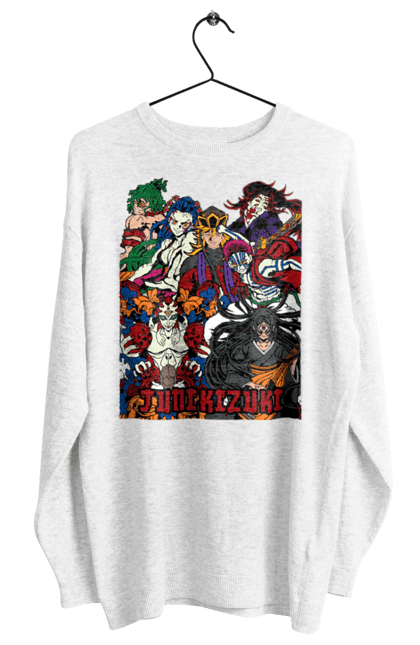 Women's sweatshirt with prints Demon Slayer. Anime, demon slayer, eternal paradise faith, kimetsu no yaiba, kokushibo, manga, twelve kizuki, upper rank six. 2070702