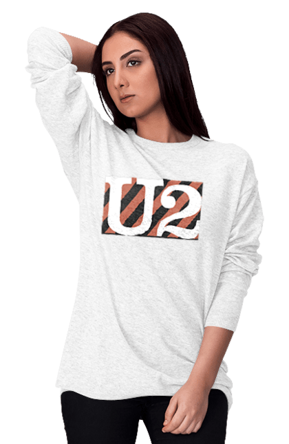 Women's sweatshirt with prints Group U2. Alternative rock, dance rock, group, music, post-punk, rock, soft rock, tour. 2070702