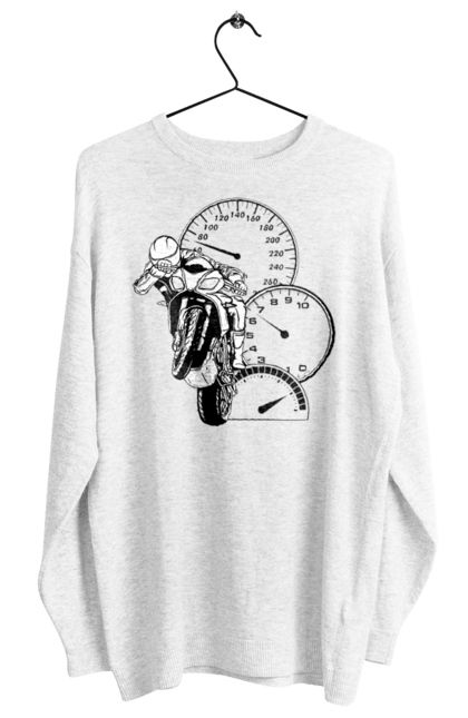 Світшот жіночий з принтом "Мотоцикл Швидкість Чорний". Мото, мотоцикл, розгін, швидкість. 2070702