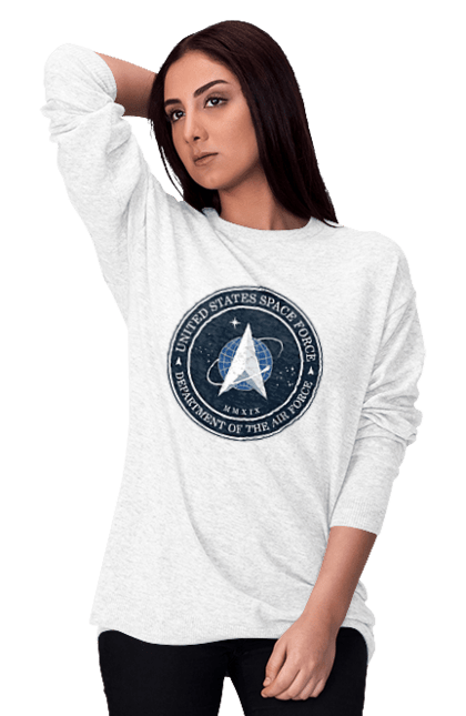 Women's sweatshirt with prints United States Space Force. Emblem, political, politics, space, space force, space travel, united states, ussf. 2070702