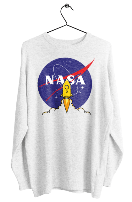 Women's sweatshirt with prints NASA. Aeronautics, astronautics, aviation, nasa, research, rocket, science, space, technologies, usa. 2070702