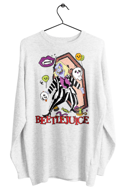 Women's sweatshirt with prints Beetlejuice. Beetlejuice, comedy, ghost, horror, movie, tim burton, warner bros. 2070702