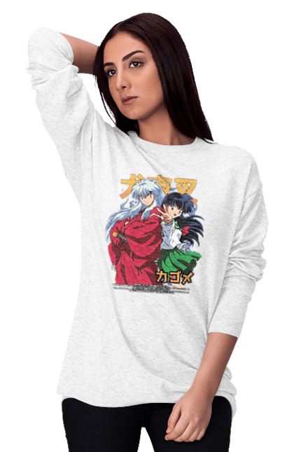 Світшот жіночий з принтом "Inuyasha". Anime, inuyasha, manga, rumiko takahashi, аніме, демон охоронець, манга, руміко такахасі. 2070702