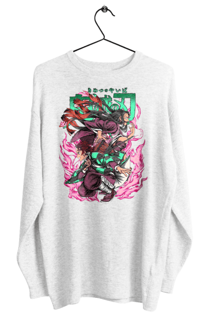 Women's sweatshirt with prints Demon Slayer Tanjiro. Anime, demon slayer, kamado tanjiro, manga, tanjiro. 2070702