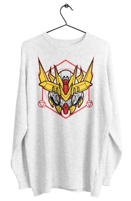 Women's sweatshirt with prints Gundam Barbatos Lupus Rex. Anime, asw g 08, barbatos lupus rex, game, gundam, manga, robot, video game, war. 2070702