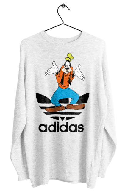 Свитшот женский с принтом Adidas Гуфи. Adidas, goofy, адидас, гуфи, мультсериал, мультфильм, пес, собака. 2070702