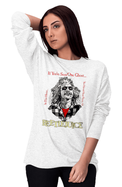 Women's sweatshirt with prints Beetlejuice. Beetlejuice, comedy, ghost, horror, movie, tim burton, warner bros. 2070702