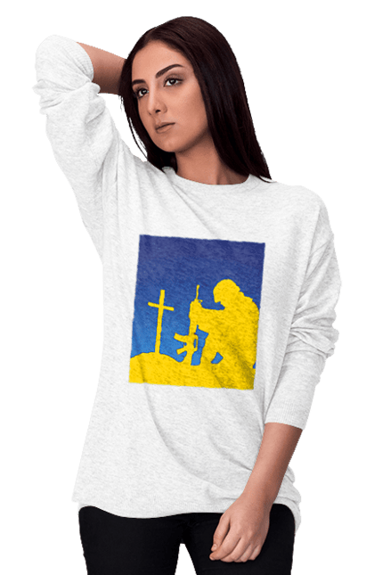 Світшот жіночий з принтом "Патріот". Патриот, патриотизм, победа, свобода, украина, украинец. 2070702