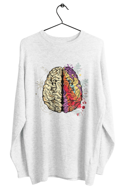 Світшот жіночий з принтом "Творчість та логіка". Бінарний, біткоїн, біткойн, валюта, гроші, крипто, наука, програміст, программист, творчество, техно, хакер, художник, цветной. 2070702