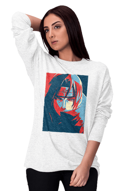 Women's sweatshirt with prints Naruto Itachi. Anime, character, itachi, itachi uchiha, manga, naruto, ninja, tv series, uchiha. 2070702