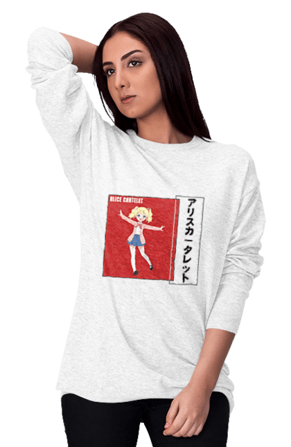 Women's sweatshirt with prints Kiniro Mosaic Alice Cartelet. Alice, alice cartelet, anime, gold mosaic, kiniro mosaic, kinmoza, manga. 2070702