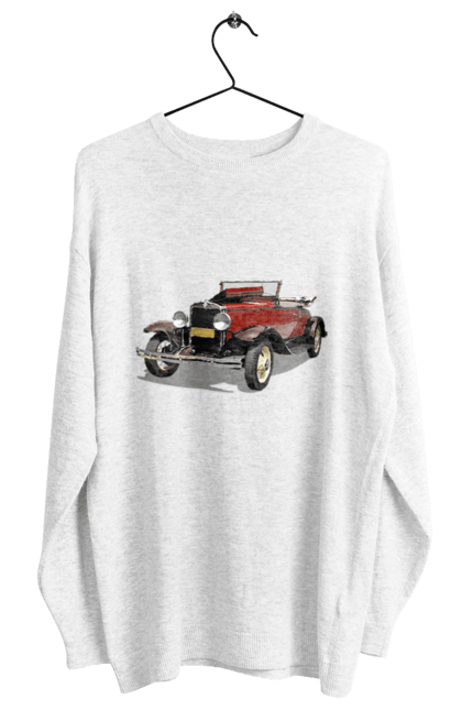 Світшот жіночий з принтом "Авто.4". Авто, професійне фото, ретро авто, фото, червона гамма барв. 2070702