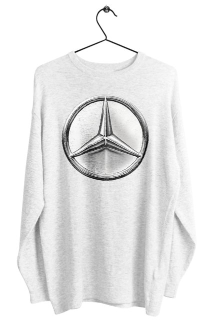 Світшот жіночий з принтом "Mercedes Benz Лого Металік". Авто, автомобіль, логотип мерседес, машини, мерс, мерседес. 2070702