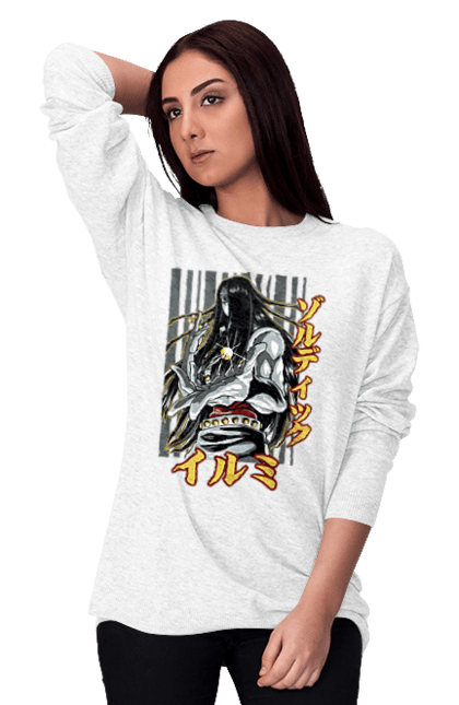 Women's sweatshirt with prints Hunter × Hunter Illumi Zoldyck. Anime, hunter, hunter × hunter, hunter hunter, illumi, illumi zoldyck, manga, zoldyck. 2070702